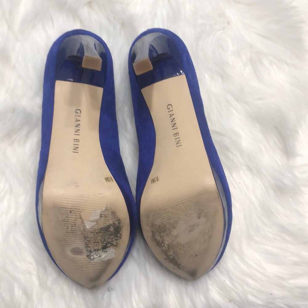 Gianni Bini Blue leather upper heels size 9.5 - Picture 7 of 8